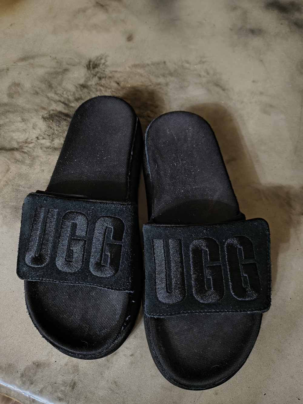 UGG Black Slide Sandals with Logo